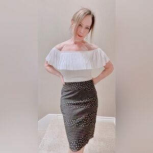 WHBM Tiered Polka Dot Skirt